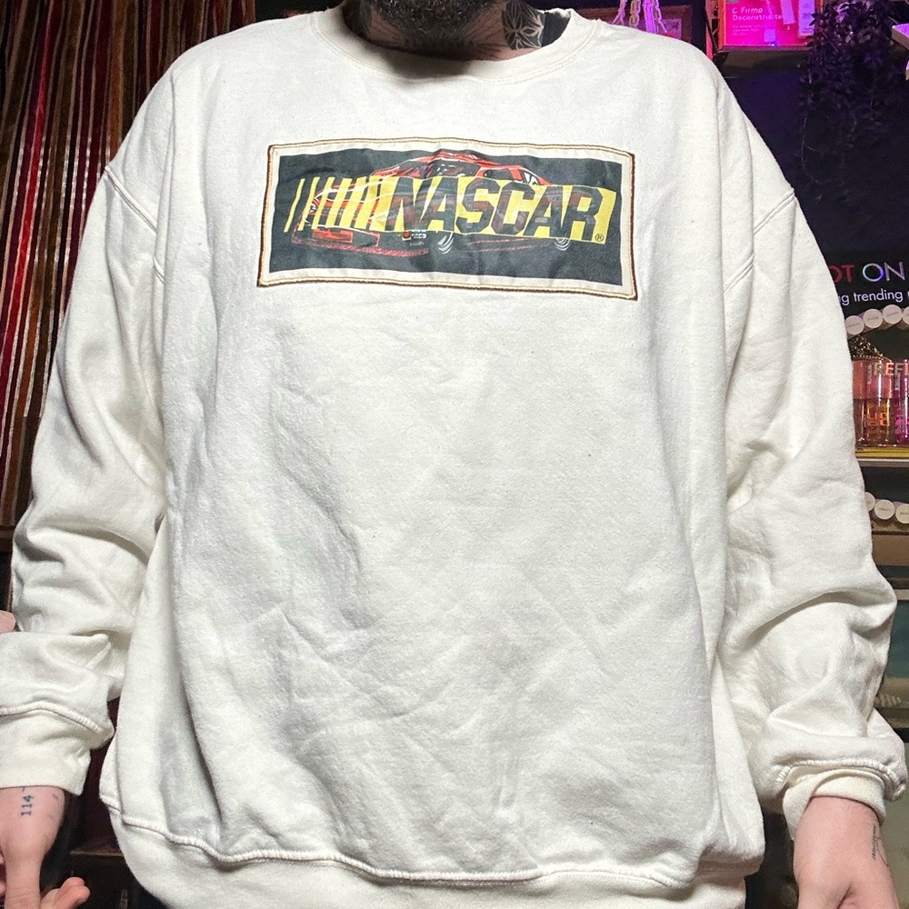 NASCAR Cream Crewneck Men's Sweater